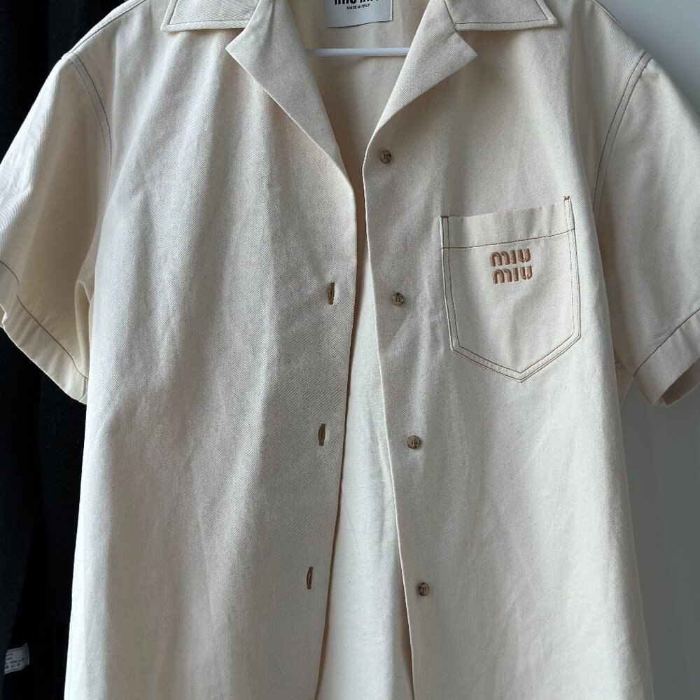 Miu Miu Denim Short-sleeved Shirt
